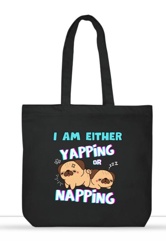 Yapping or Napping Tote Bag (Black)