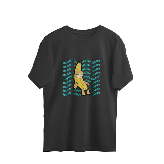 Happy Banana Cat Oversized Tee